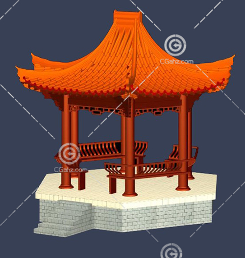 中式的亭子模型下载