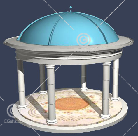 圆形的六角亭子3D模型下载