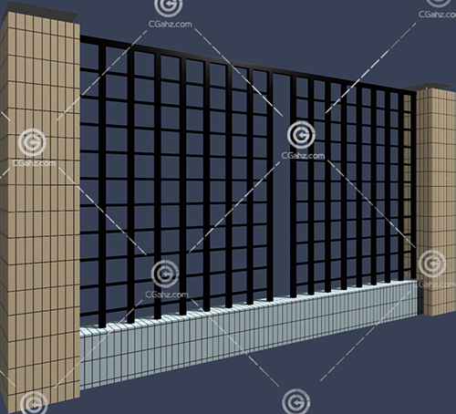 贴瓷砖的围墙3D模型下载