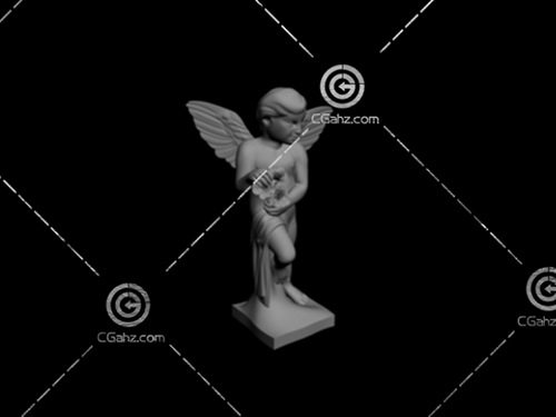 天使雕塑3D模型下载