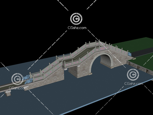 常见的拱形石桥3D模型下载
