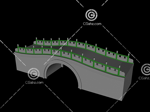 坡度较缓的拱桥3D模型下载