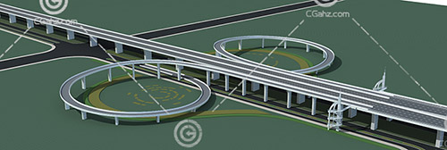 简单的环形立交桥3D模型下载