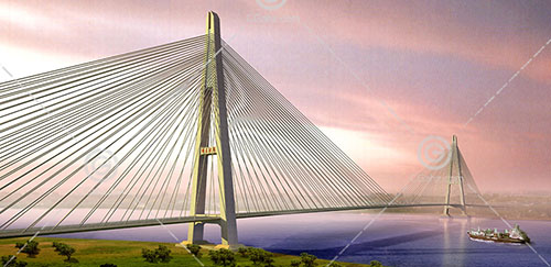 壮观的跨江大桥3D模型下载