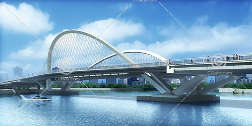 跨江桥3D模型下载