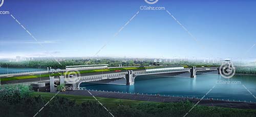 跨江桥3D模型下载