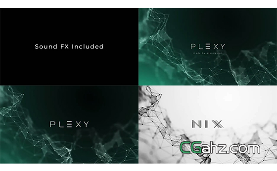 未來派Plexus點線粒子毛刺標志特效AE模板