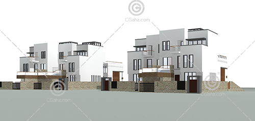 两栋简单的别墅3D模型下载