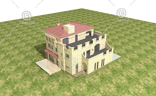 独栋式别墅3D模型下载