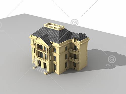 简单的独栋别墅3D模型下载