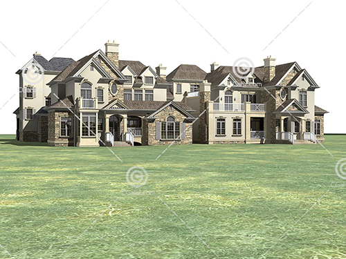 两栋别墅3D模型下载