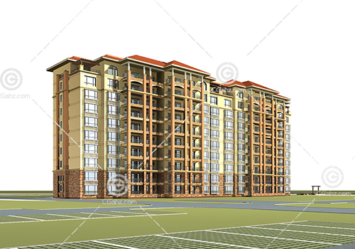 高層住宅建筑3D模型下載