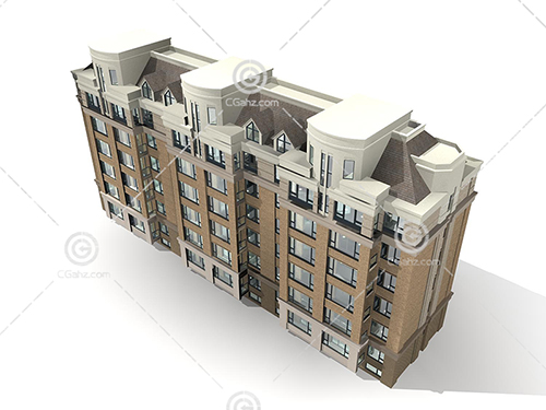 横排多层住宅3D模型下载