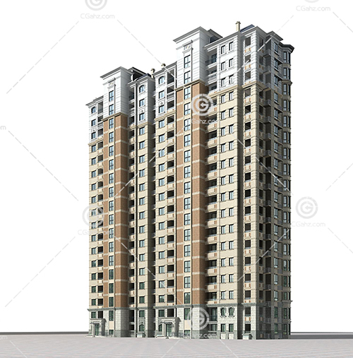 简单的高层住宅3d模型下载