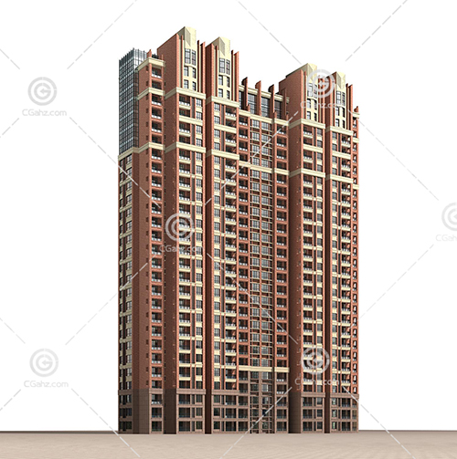 小区样式的高层建筑3D模型下载