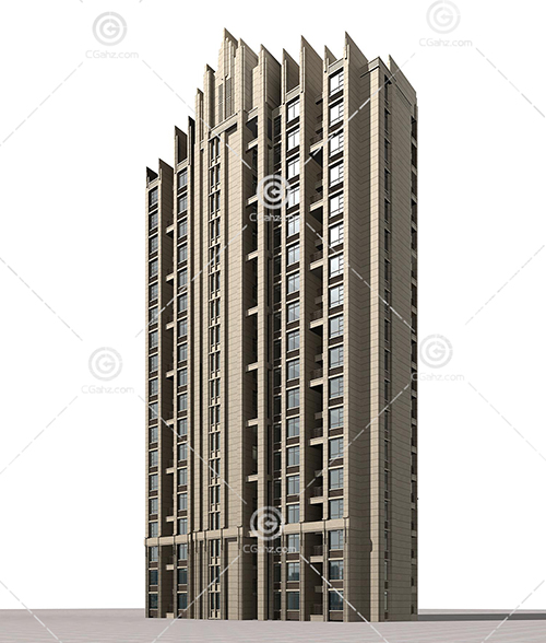 现代独栋高层住宅模型下载