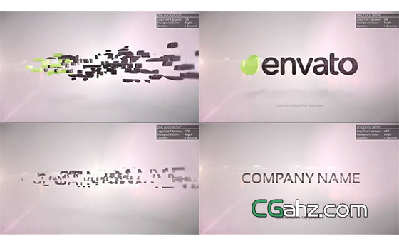 簡潔明了的企業標志拼接展示AE模板