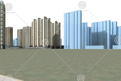不同樣式的住宅小區3D模型下載