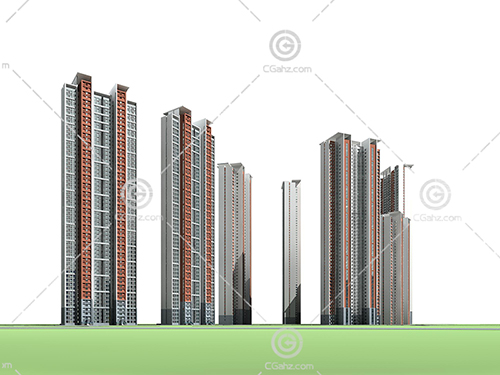 简单的高层住宅小区3D模型下载