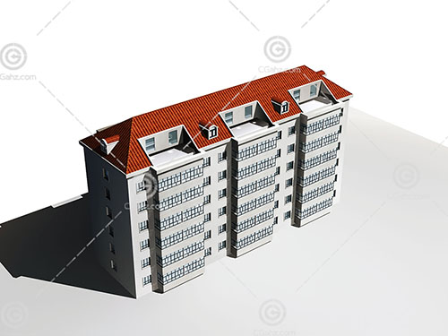现代简单的多层住宅3D模型下载