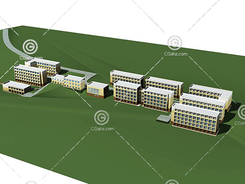 宿舍樓3D模型下載
