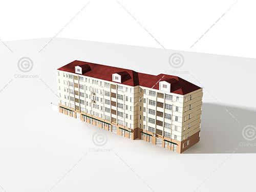 結構簡單的多層住宅3D模型下載