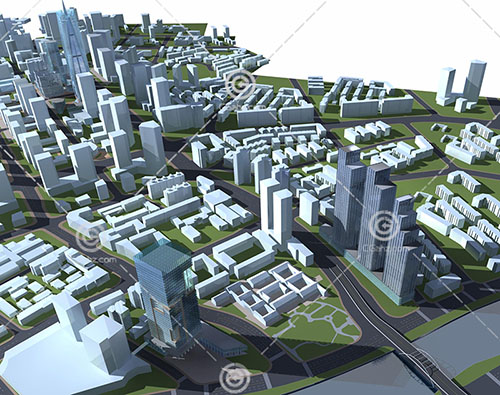 城市规划区3D模型下载