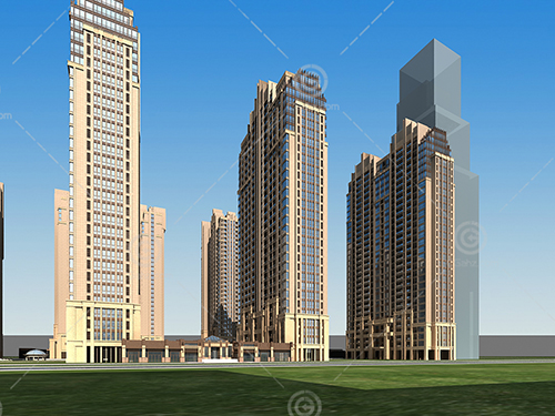 artdeco風格的高層住宅小區3模型下載