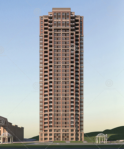 现代高层住宅建筑模型下载